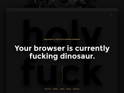 Outdated Browser 404 black browser dark error kosov minimal ui ux