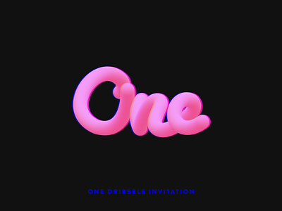 One Dribbble Invitation 3d color font gradient invitation invite kosov minimal neon one pavel stereo