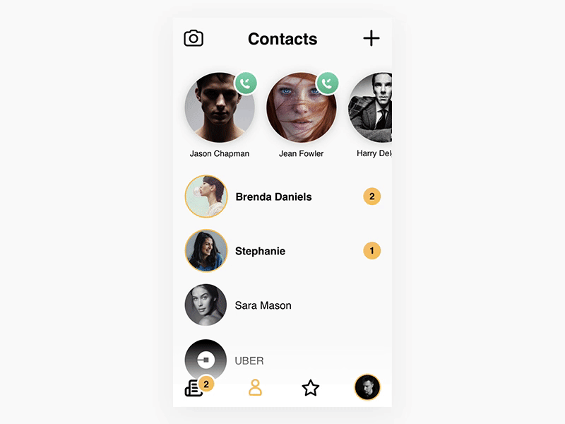 Messenger animation app contacts gif ios kosov messenger principle profile uber ui veon
