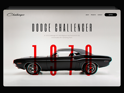 Dodge Chellenger challenger cover dodge header interactivearts kosov landing ui ux website