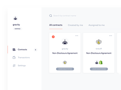 Dashboard design for contracts account blockchain contract crypto cryptocurrency dashboard design documents gravity kosov minimal product tinkoff ui ux
