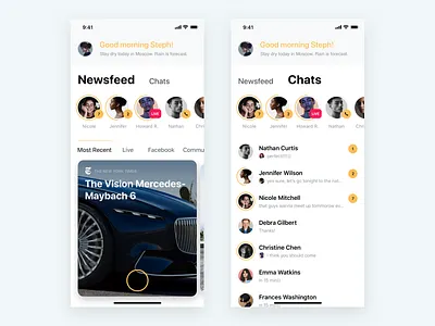 Blockchain Messenger app bitcoin blockchain coins cryptocurrency facebook instagram ios kosov live messenger minimal mobile newsfeed product stream ui ux veon xrp