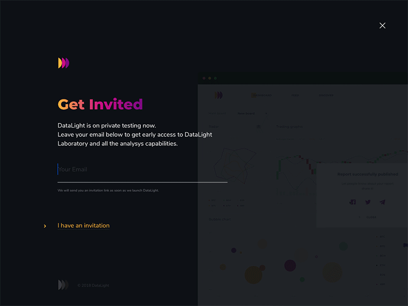 Sign up page animation animation black blockchain cryptocurrency data datalight design gif gradient kosov login minimal platform product signup ui ux website