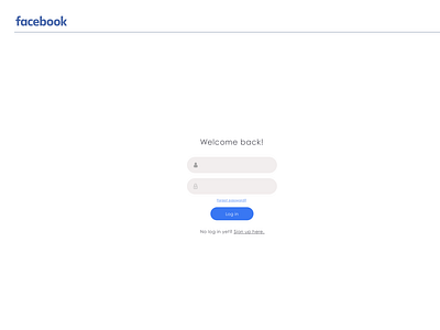 Facebook log-in page design flat minimal ui web