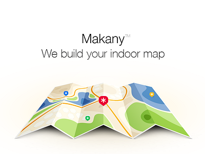 Makany illustration indoor location map paper pin tag