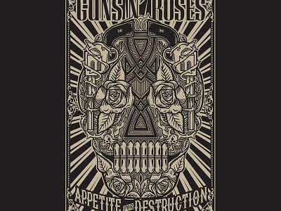 Guns N' Roses Skull illustration illustrator skull skull art vector art vector illustration