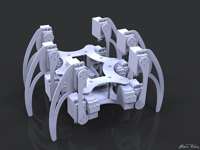 Hexapod Diffuse Render 3d 3dmodel cad catia design hexapod keyshot render robot robotics solidworks