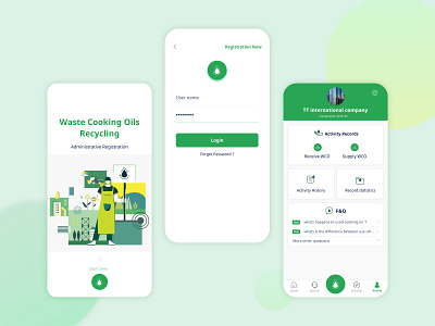 Waste Cooking Oil Recycling -Concept Design branding creative design green illustration infographic logo ui ux visual