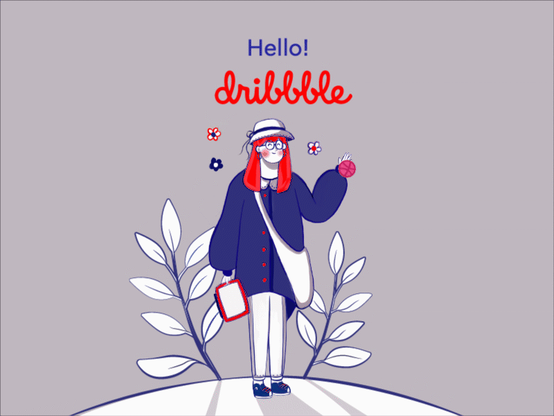 Hello Dribbble, I'm Wenny! gif hello dribbble illustration