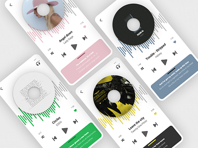 Adaptive music player adaptive design app clean color design flat music music app spotify ui ux