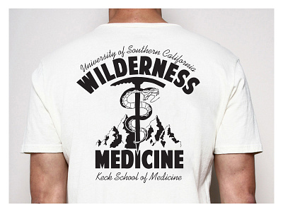 USC Wilderness Medicine T-shirt back print cartoon mike giant snake t shirt tattoo style