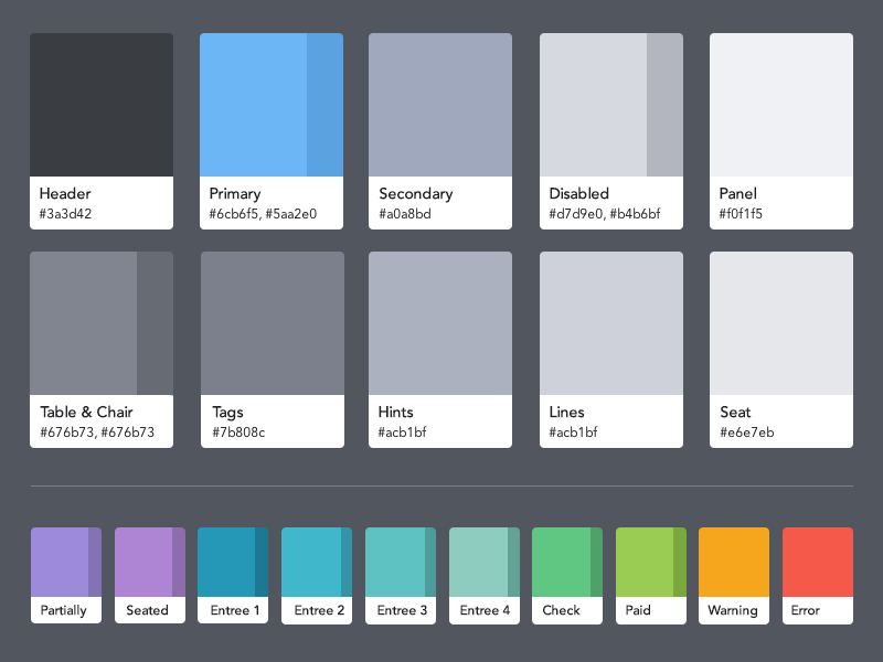 OpenTable Guest Center color palette color color palette palette opentable guest center style guide swatches pantone