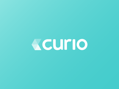 Curio logo agency blue brand branding curio curious design identity logo mint san francisco studio user experience ux