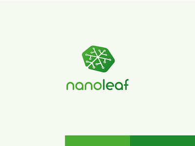 Nanoleaf branding circuit board colour palette design flat gradient green icon leaf logo minimal nano nature tech vector
