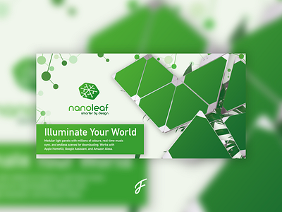 Nanoleaf Ad. advertisement branding circuit board design gradient green icon leaf logo minimal nano nature tech