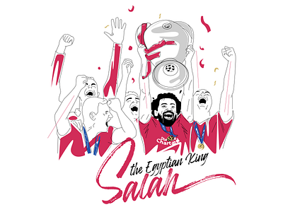 Mo Salah celebrating - vector art artwork champions league illustration inspiration salah vector art vectorart