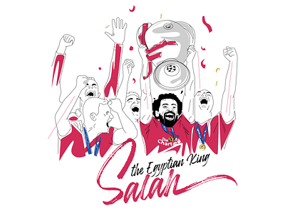 Mo Salah celebrating - vector art