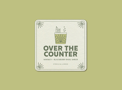 House Shrub OTC Recipe branding coaster design cocktails design prohibition recipe