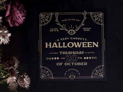 A Very Garrett Halloween design halloween invite tarot typography