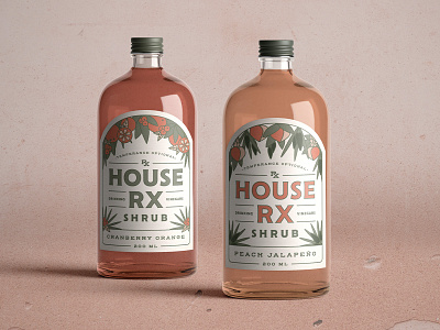 House Rx branding coaster design cocktails design logo packaging prohibition recipe