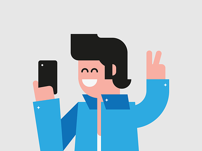 People from LoyaltyOne - Selfie character illustration selfie vector