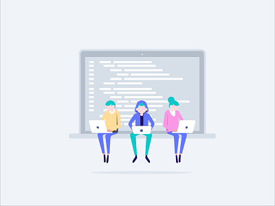 Programmers concept design flat illustration web