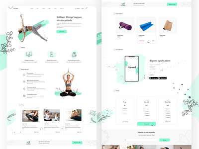 Yoga Landing page design illustration minimal ui ui ux web website