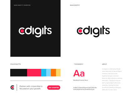 Codigits - Visual Identity brand identity branding branding design design digital digital agency identity design illustration logo minimal typography vector website