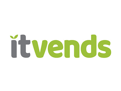 "It Vends Incorporated" Wordmark design gray happy customer leaf lime green logo logo design minimal vector word mark wordmark wordmark logo wordmarks