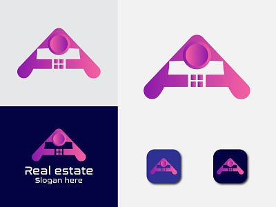 Letter A real estate modern logo