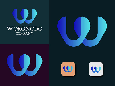 Letter W modern logo design