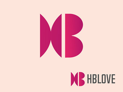 Letter H+B modern logo design