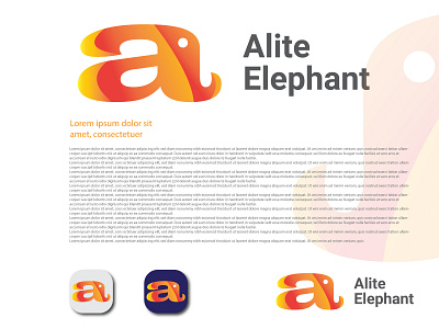 Letter A+Elephent Modern Logo Disign