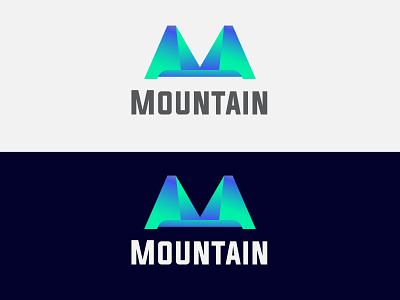 Letter M mountain logo design