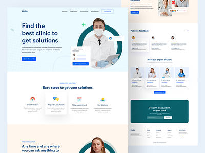 Health Clinic Landing Page arman uiux clean clinic doctor health care home page hospital landing page medical medical consultaion medical landing page minimal patient responsive typography ui ux web website website design