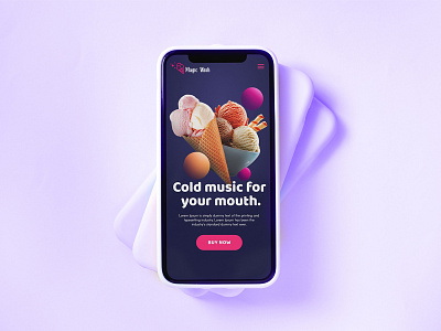 Icecream Landing Page Design In Adobe Photoshop & xd