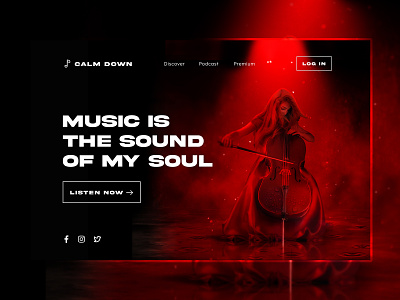Music Web Landing Page UI Design figma modern music music player photo manipulation podcast streaming ui design ux design web design