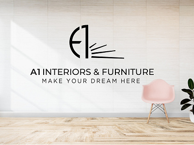 A1 Interiors & Furniture logo design concept.