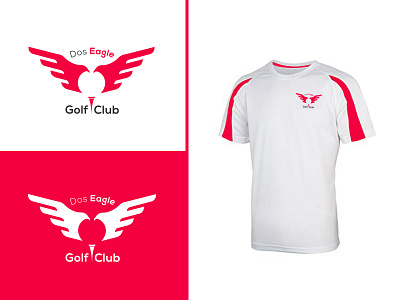 Dos Eagle Golf Club abstract abstract art branding design eagle golf graphic design illustration logodesign minimalist red vector white