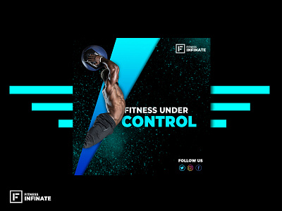 Fitness Social Media Poster Design abstract advertising banner blue branding fitness gym poster social media design