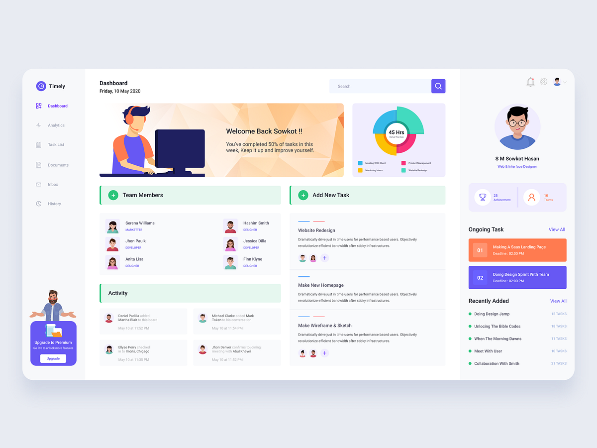 Task Management - Dashboard by Sowkot 🔥 on Dribbble