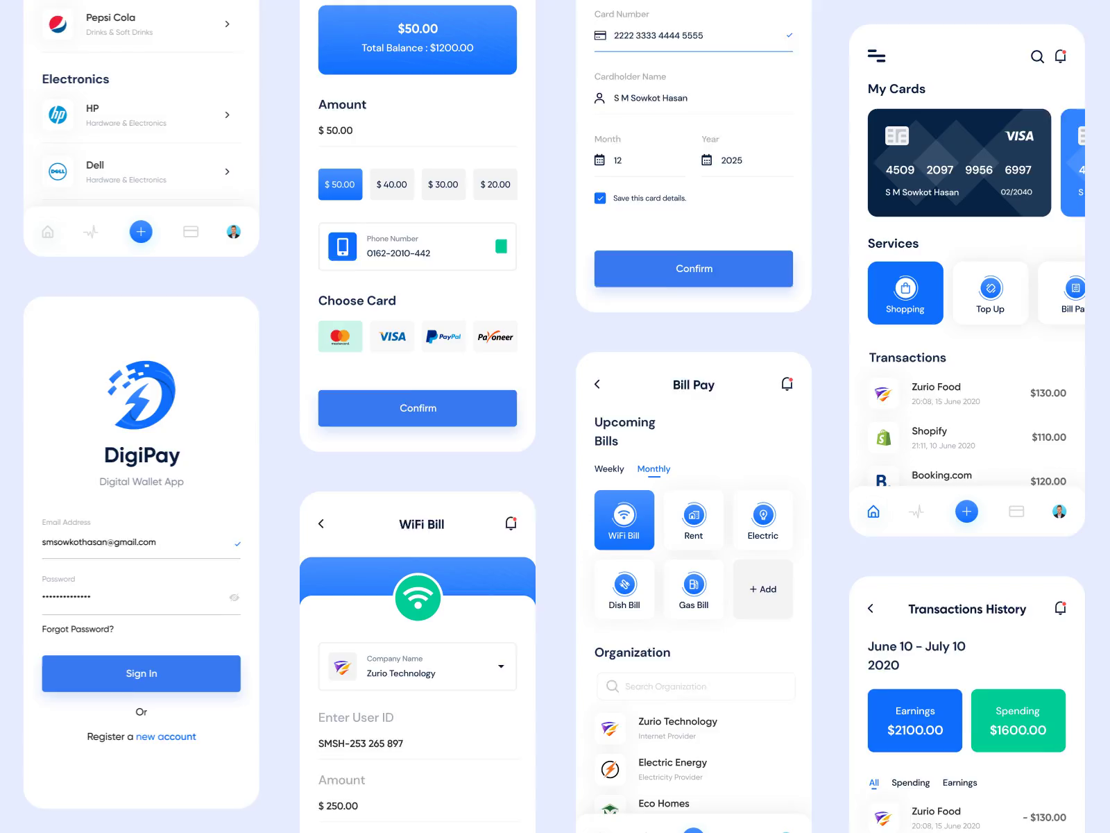 DigiPay - Digital Wallet App by Sowkot 🔥 on Dribbble