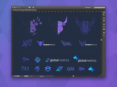 A sample of logo explorations for Global Metrics brand concepts finance investing logo logo exploration stock market trading wallstreet