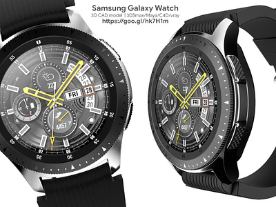 Galaxy Watch 3D model 3d 3d model 3ds 3dstudio max cinema 4d fbx galaxy galaxy watch maya modelling obj samsung vray watch