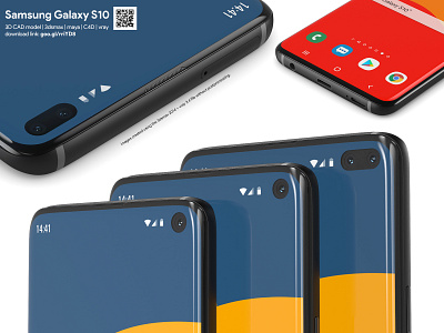 Samsung Galaxy S10 - 3D CAD models 3d model 3dcad 3ds 3dsmax c4d cellphone fbx galaxy s10 mobile phone obj s10e s10plus samsung samsung galaxy smartphone vray