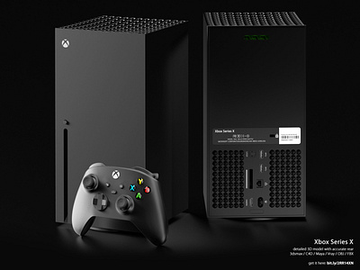 X-box Series X 3d model with correct rear!