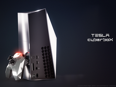 Tesla CyberboX gaming console concept concept console cyber cyberbox cybertruck design elon musk gaming hajek microsoft playstation ps4 ps5 sony tesla x box xbox