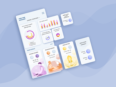 Dashboard :: App concept app app design cards ui charts dailyui data visualization design figma illustration layout neumorphic ui uxuidesign