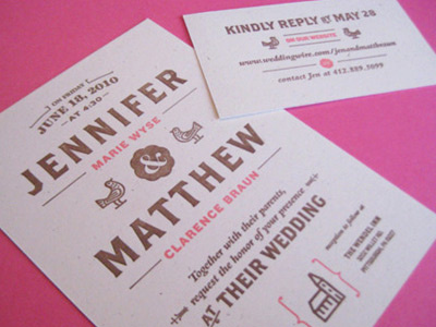 Invites letterpress wedding