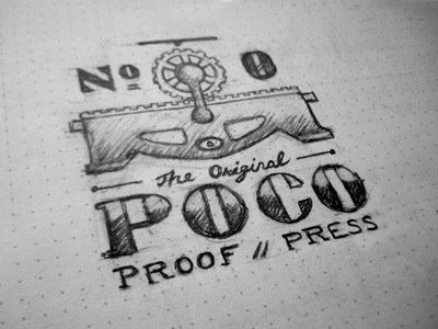 The Original Poco lettering letterpress sketch typography